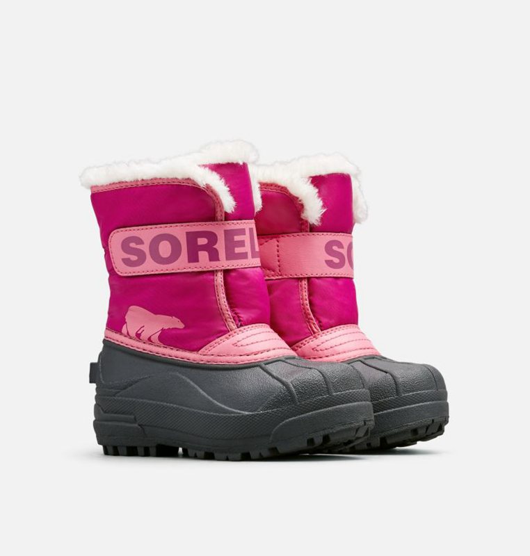 Kids Snow Boots Pink/Black - Sorel Childrens Commander™ - 283-JNZXUI